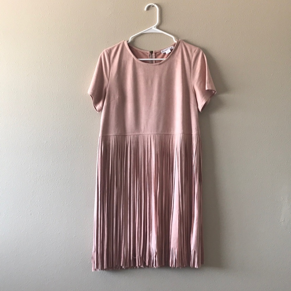 Pink Suede Fringe Dress